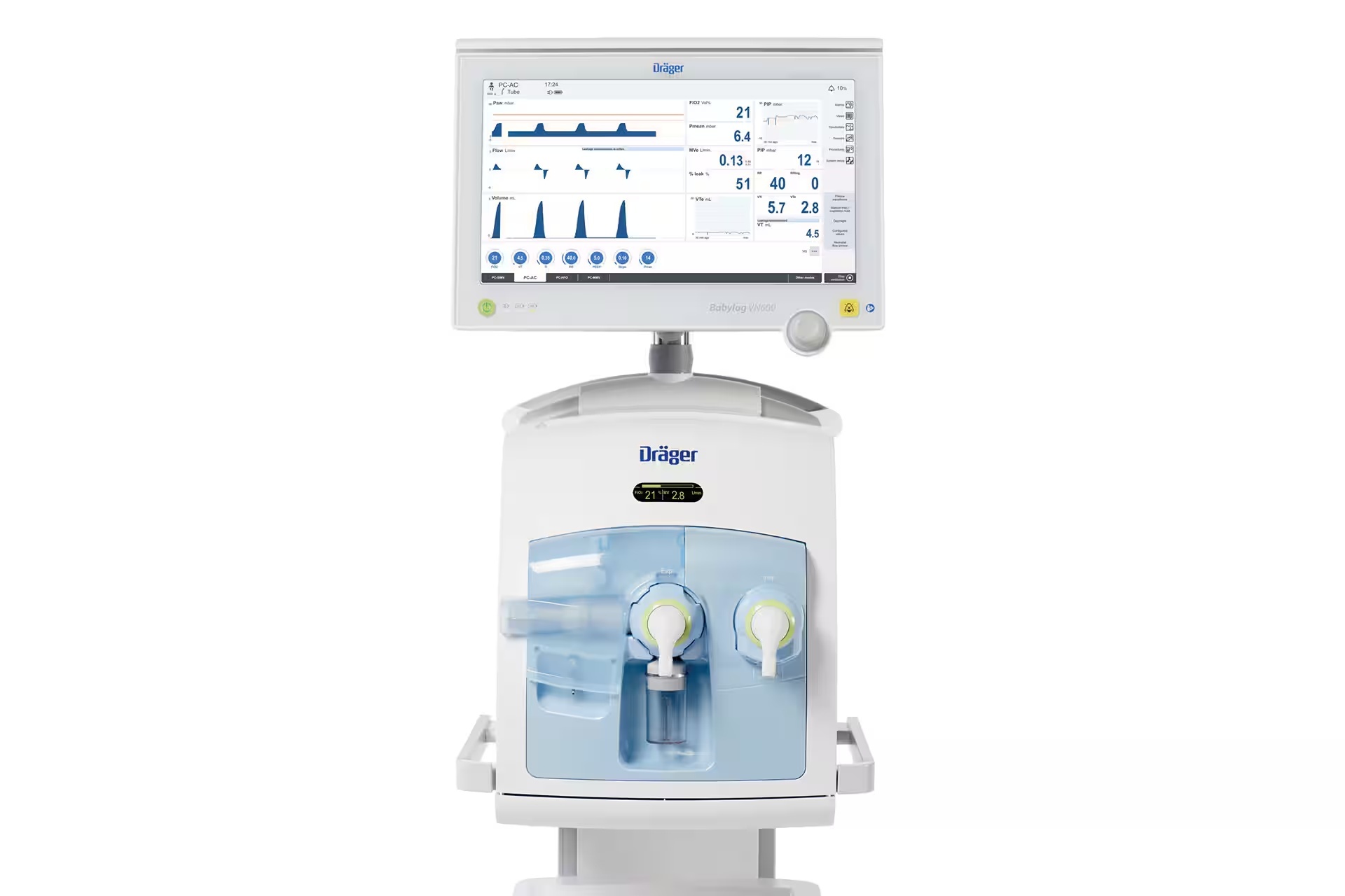 Drager Babylog VN600 ventilator training unit model reference