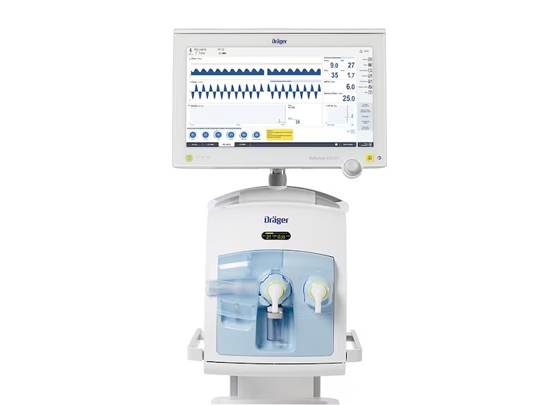 Drager Babylog VN800 ventilator training unit model reference